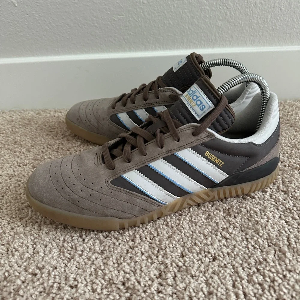 Adidas Busenitz Skate Shoes Mens Size 9.5 Brown Grey Suede Gum Sole Sneaker